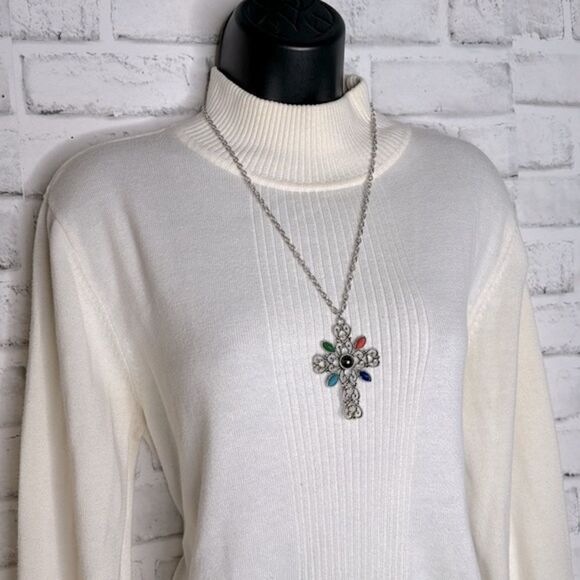 Dress Barn Vintage Ivory Knit Sweater Size Large - Picture 3 of 6